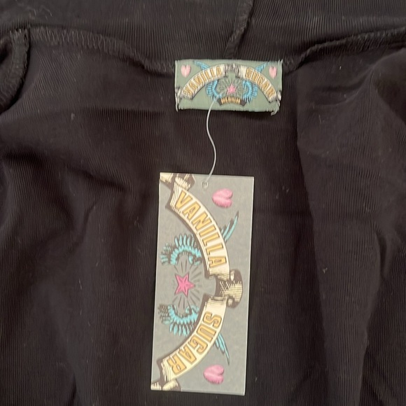 NWT Vanilla Sugar Black Patterned Zip Cardigan with Hood - Picture 6 of 10